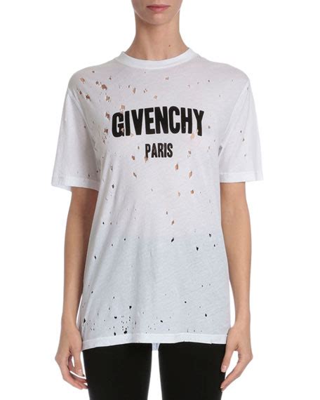 givenchy distressed t-shirt white red|givenchy graphic t shirt.